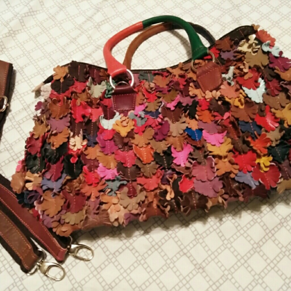 Multi Colored Leather Handbag